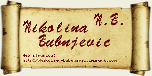 Nikolina Bubnjević vizit kartica